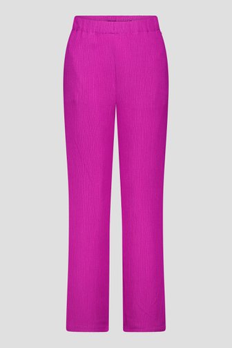 Pantalon violet texturé avec taille élastique de Claude Arielle pour Femmes