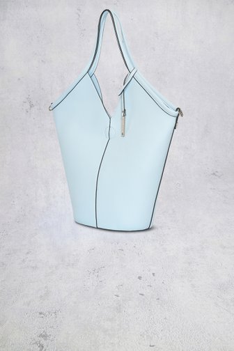 Voorkant van Pastelblauwe schoudertas met leather look door Bulaggi voor Dames