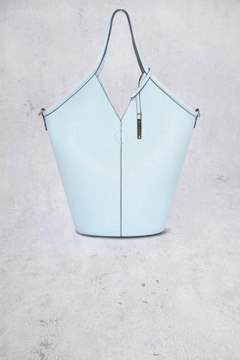 Voorkant van Pastelblauwe schoudertas met leather look door Bulaggi voor Dames