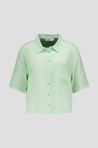 Voorkant van Pastelgroene blouse met korte mouwen door Libelle voor Dames