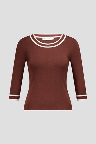 Petit pull brun à manches 3/4 de D'Auvry pour Femmes