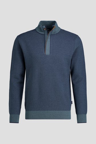 Voorkant van Petrolblauwe trui met opstaande kraag door Dansaert Blue voor Heren