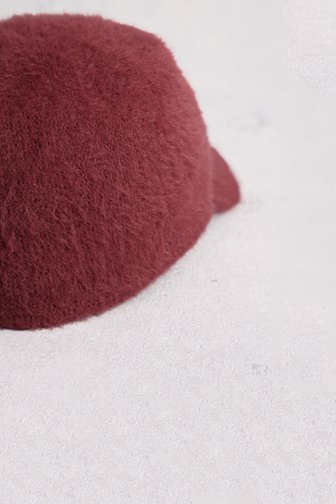 Voorkant van Pluizige pet in bordeaux door Modeno voor Dames