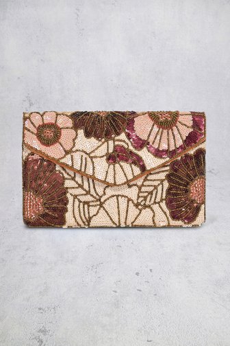 Le devant de Pochette à motif floral dans des tons bruns de Bulaggi pour Femmes