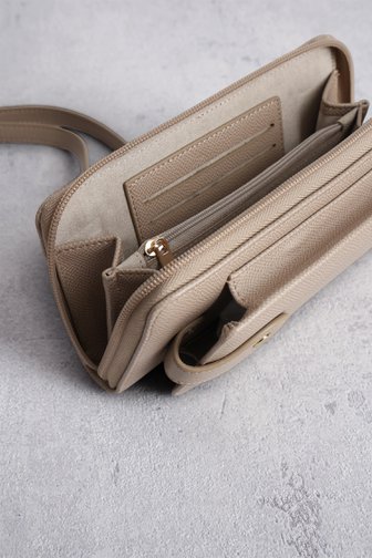 Le devant de Pochette téléphone taupe avec portefeuille de Liberty Island pour Femmes