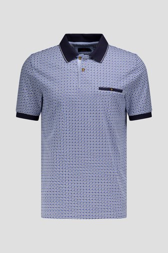 Photo produit 1 de Polo à imprimé géométrique bleu de Dansaert Blue pour Hommes