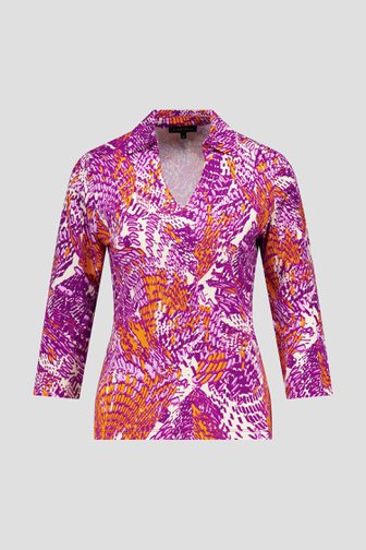 Polo à imprimé violet-orange de Claude Arielle pour Femmes