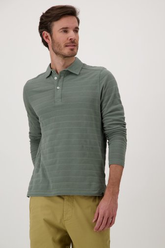 Polo à manches longues gris-vert de Ravøtt pour Hommes