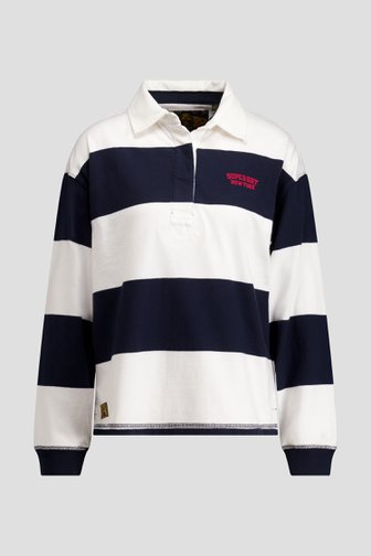 Photo produit 1 de Polo à rayures blanches et bleues de Superdry pour Femmes