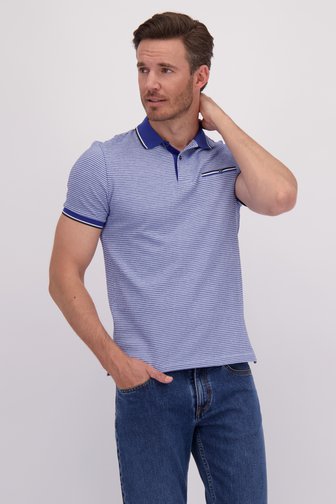 Polo à rayures bleues et blanches de Dansaert Blue pour Hommes