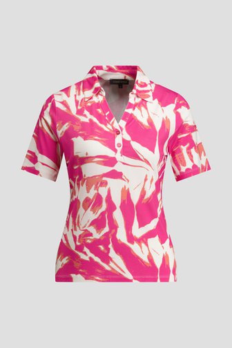 Photo produit 1 de Polo avec imprimé feuillage orange de Claude Arielle pour Femmes