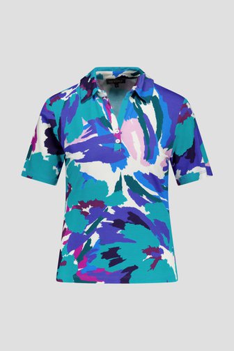 Polo avec imprimé violet-turquoise de Claude Arielle pour Femmes