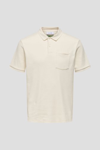 Polo beige à maille texturée - Regular fit de ONLY & SONS pour Hommes