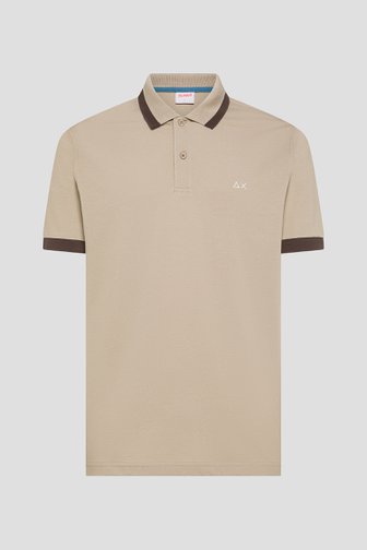 Photo produit 1 de Polo beige à manches courtes avec bords contrastés de Sun68 pour Hommes