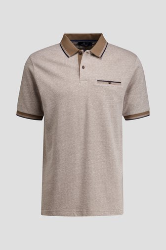 Le devant de Polo beige à manches courtes avec motif à pois de Dansaert Blue pour Hommes