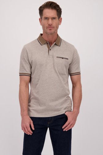Le devant de Polo beige à manches courtes avec motif à pois de Dansaert Blue pour Hommes
