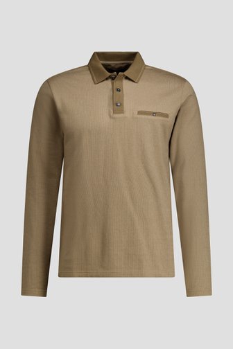 Le devant de Polo beige à manches longues de Dansaert Blue pour Hommes