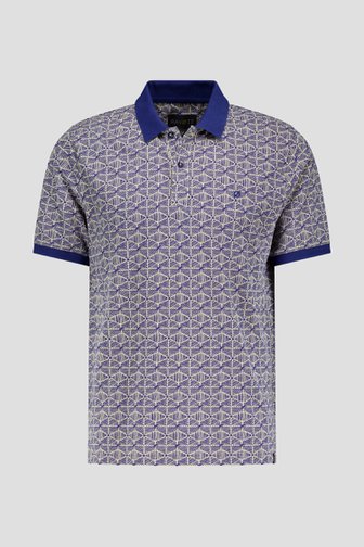 Polo beige à motif bleu de Ravøtt pour Hommes