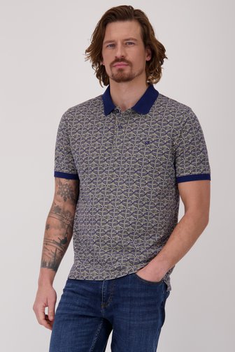 Polo beige à motif bleu de Ravøtt pour Hommes