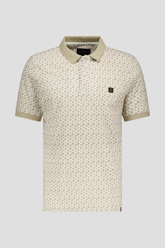 Polo beige avec motif de feuilles fines de Ravøtt pour Hommes