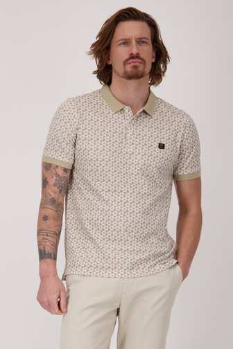 Polo beige avec motif de feuilles fines de Ravøtt pour Hommes