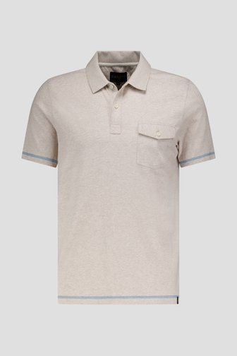 Polo beige clair chiné de Ravøtt pour Hommes