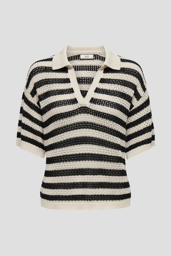 Polo beige en maille avec motif rayé noir de JDY pour Femmes