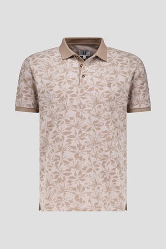 Polo beige-marron à imprimé floral de Upper East pour Hommes