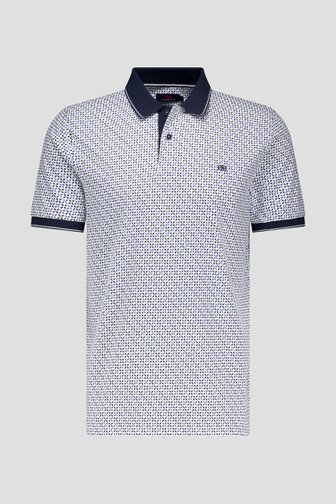 Polo blanc à imprimé bleu de Dansaert Blue pour Hommes