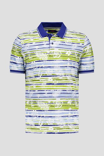 Polo blanc à imprimé bleu-vert de Dansaert Blue pour Hommes