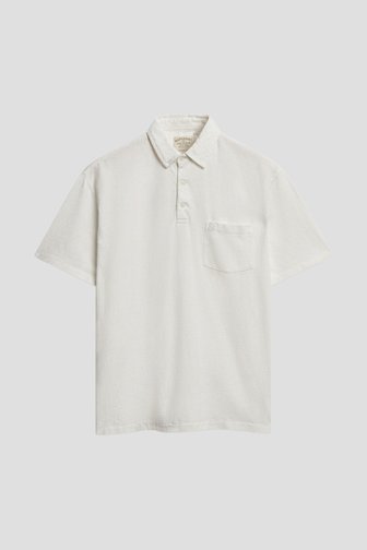 Photo produit 1 de Polo blanc à manches courtes avec poche poitrine de Superdry pour Hommes