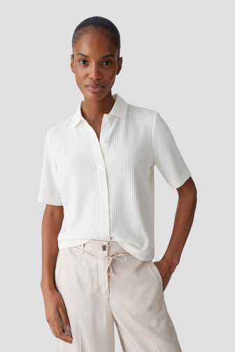 Le devant de Polo blanc en maille de Opus pour Femmes