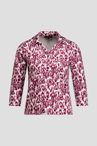 Photo produit 1 de Polo blanc et bordeaux de Claude Arielle pour Femmes