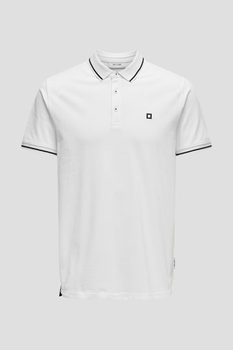 Photo produit 1 de Polo blanche avec détails noirs de Only & Sons pour Hommes