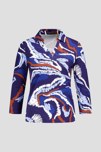 Photo produit 1 de Polo bleu à imprimé de Claude Arielle pour Femmes