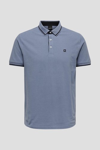 Le devant de Polo bleu à manches courtes de Only & Sons pour Hommes