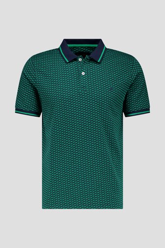 Polo bleu à motif vert de Ravøtt pour Hommes
