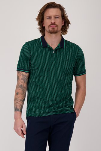 Polo bleu à motif vert de Ravøtt pour Hommes