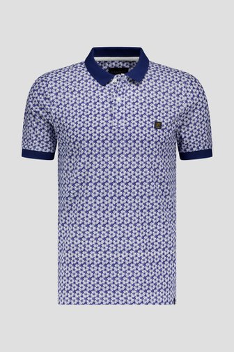 Polo bleu avec motif de feuilles fines de Ravøtt pour Hommes