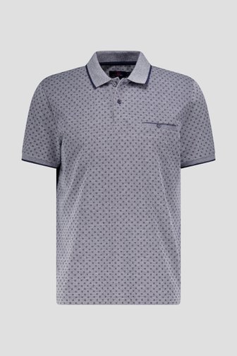 Polo bleu-blanc mélangé avec imprimé bleu foncé de Dansaert Blue pour Hommes