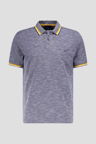 Polo bleu chiné avec accents jaunes de Dansaert Blue pour Hommes