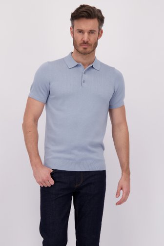 Le devant de Polo bleu clair à manches courtes de Michaelis pour Hommes