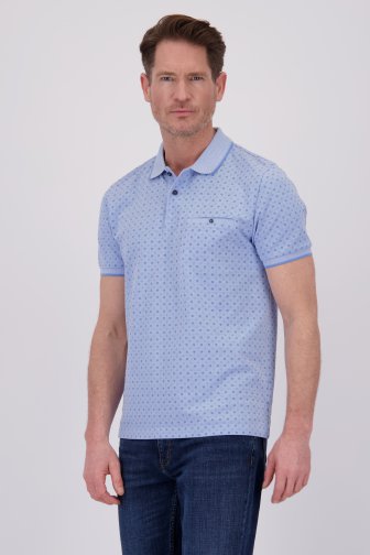Polo bleu clair avec imprimé bleu fin de Dansaert Blue pour Hommes