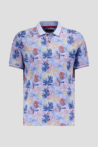 Polo bleu clair avec imprimé de feuilles de Dansaert Blue pour Hommes