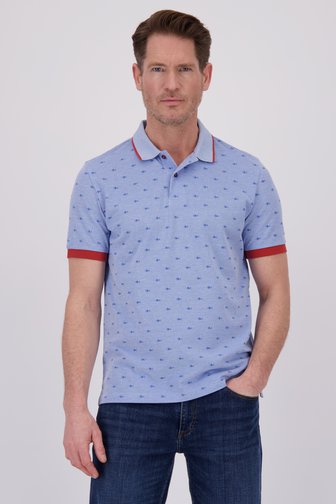Polo bleu clair avec imprimé de poissons de Dansaert Blue pour Hommes
