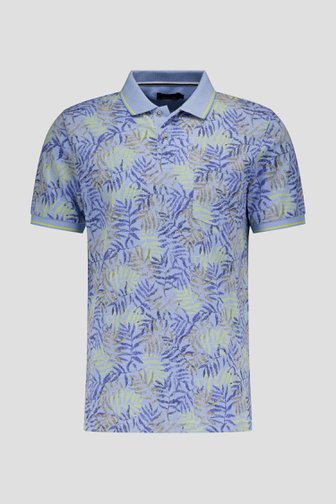 Polo bleu clair avec imprimé feuillage de Dansaert Blue pour Hommes