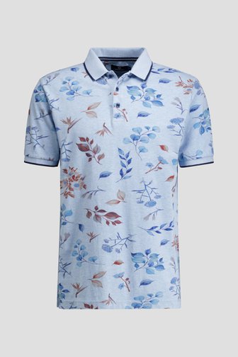 Le devant de Polo bleu clair avec motif feuillage de Dansaert Blue pour Hommes