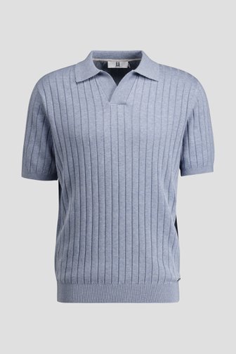 Photo produit 1 de Polo bleu en maille à manches courtes de Upper East pour Hommes