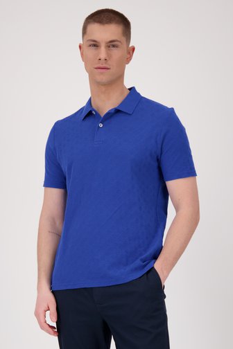 Polo bleu en tissu texturé  de Casual Five pour Hommes