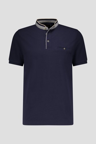 Polo bleu foncé à col rond	 de Dansaert Blue pour Hommes